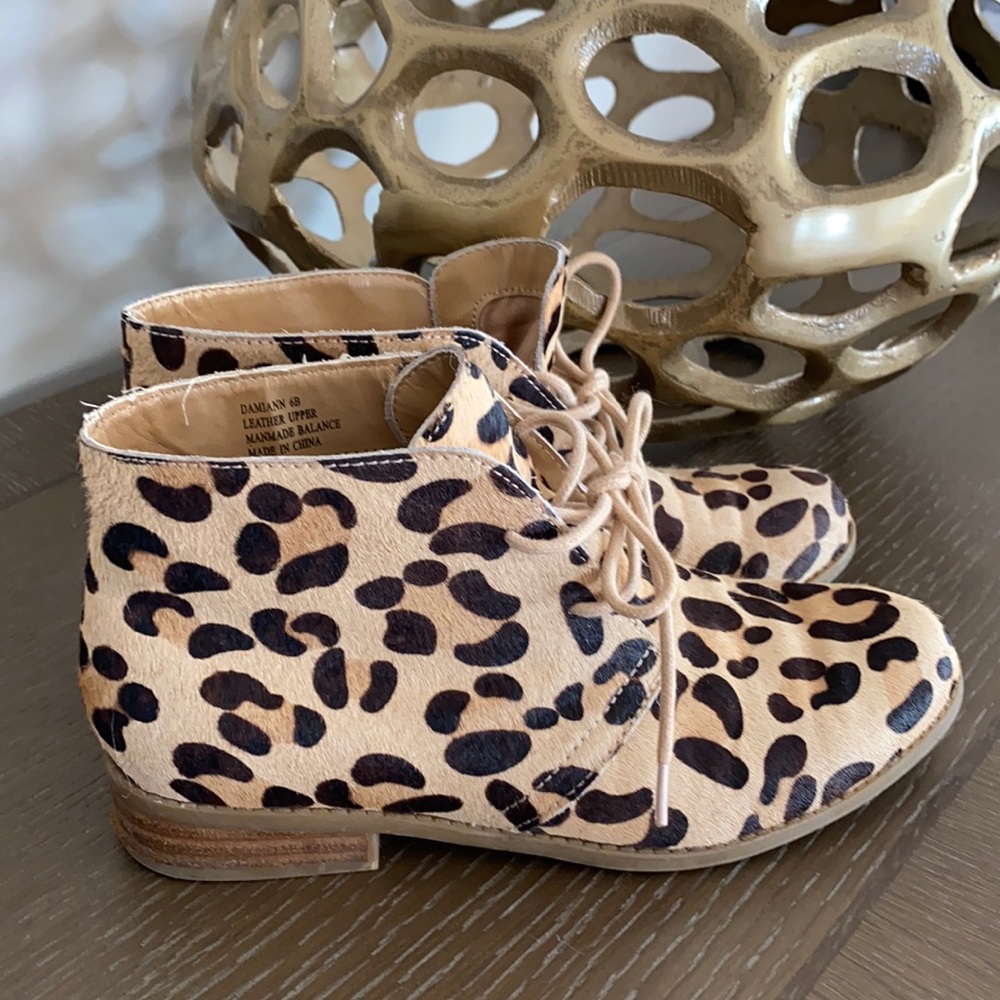 Short leopard lace up bootie by Steve Madden